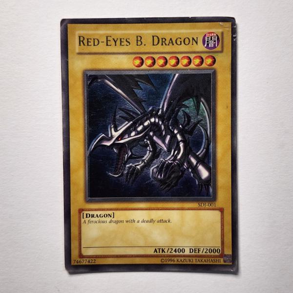 Red-Eyes B. Dragon SDJ-001 Holo Rare Yu-Gi-Oh Trading Card ~ SOME DAMAGE