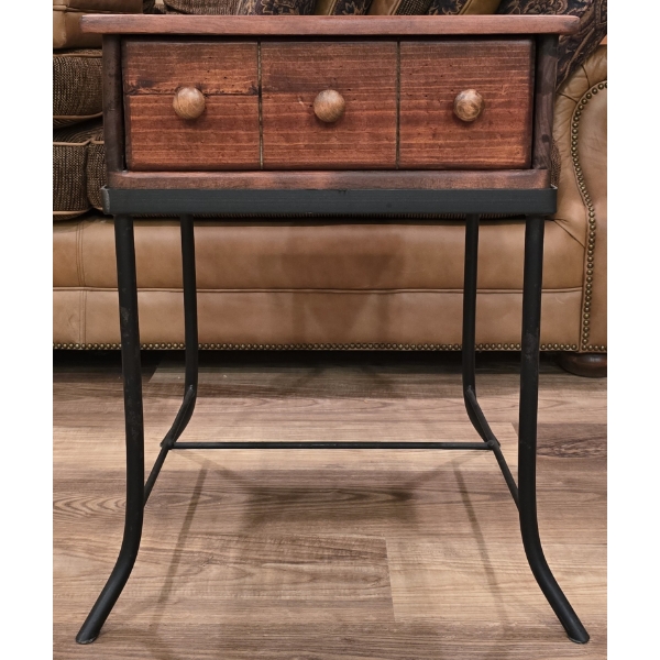 End Table with Drawer - Comes with Custom Cut Glass Top, not pictured