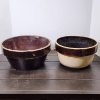 Image 1 : Two Vintage Unmarked Stoneware Mixing or Dough Bowls ~ 10 & 11 Inches Wide!