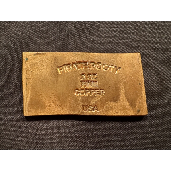 Rare Pirate Booty 2 Oz .999 Fine Copper Bar - Mint Condition - Limited Edition