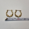 Image 4 : 14K Yellow Gold Decorative Hoop Earrings - Total Weight: 1.5g