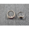 Image 6 : Two Nice Sterling Silver Rings Weighing 6 Grams ~ Ft. One W/ Abalone Shell & One W/ Purple Stones