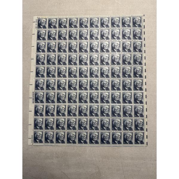 100 - Full Page Of Rare 1965 Frank Lloyd Wright U.S. Stamps - Real Postage - Face Value $2.00 - Mint