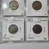 Image 7 : Binder Page of Assorted Years Canadian Coins: 5 Cents and Large Cents 