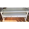 Image 2 : Glass Top Sofa Table with 2 Drawers - 55x19x29