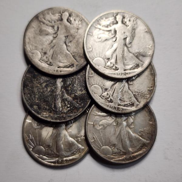 $3.00 Face Value in Assorted 90% Silver United States Walking Liberty Half Dollars