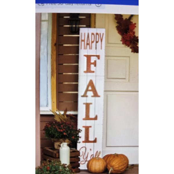 Brand New! Festive White 72''x11.75'' Foldable Wood Decorative Sign -No Shipping Available 
