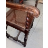 Image 8 : Important Antique Intricately Worked Tall Cane Seat & Backed Wooden Arm Chair 2nd of 2 Offered 