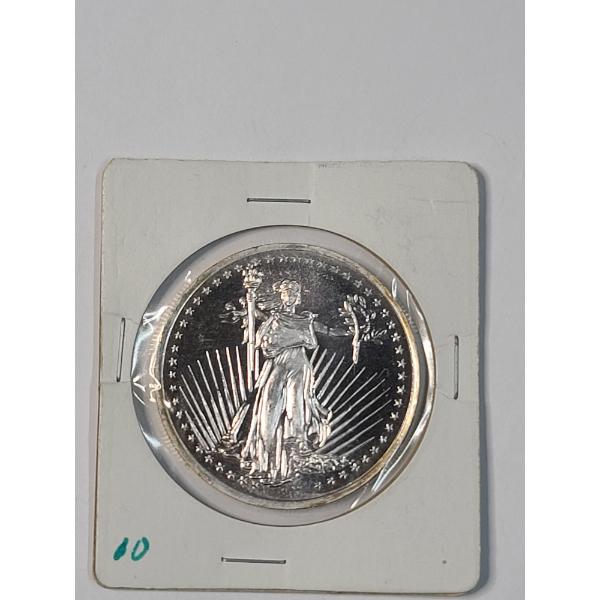 SilverTowne One Troy Ounce .999 Fine Silver Saint-Gaudens Design Round
