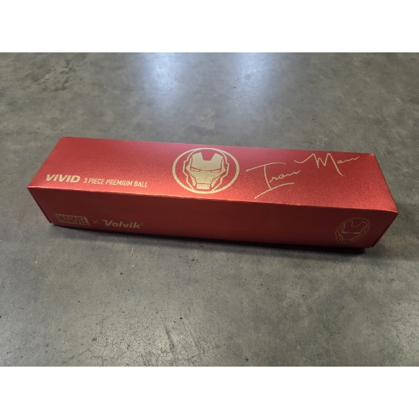Collectable Vivid Iron Man Matte High Color Golf Ball Set In Box! 