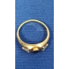 Image 5 : Tests As 14K Gold Sapphire & Trillion Diamond Ring - Size 8.5 - Weight: 3.7g