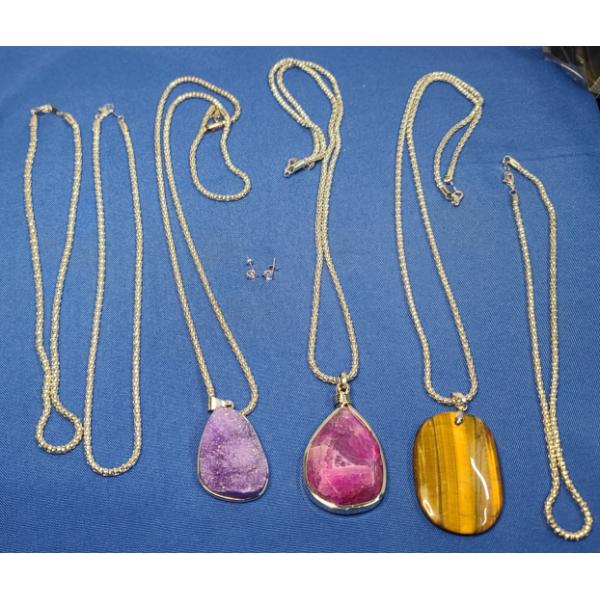 Druzy Quartz, Tigers Eye Stone Necklaces, Earrings & More