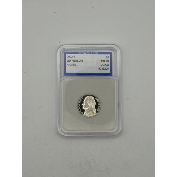 IGS PR70 DCAM 2002S Jefferson Nickel