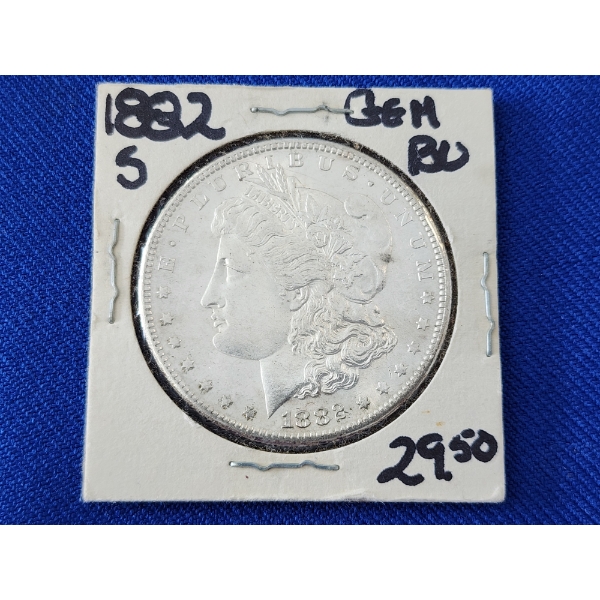 1882-S GEM BU 90% Silver Morgan Dollar