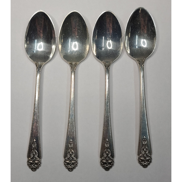 (4) Queen's Lace Sterling Silver Spoons By International Silver - Weight: 122.6g