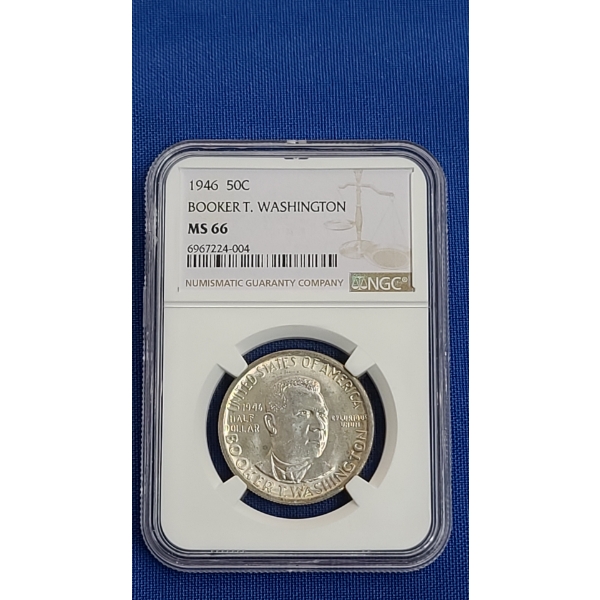 NGC 1946 Booker T. Washington MS 66 Silver Half Dollar 