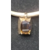 Image 3 : 14K Gold Necklace With Large Brown Stone - Weight: 31g