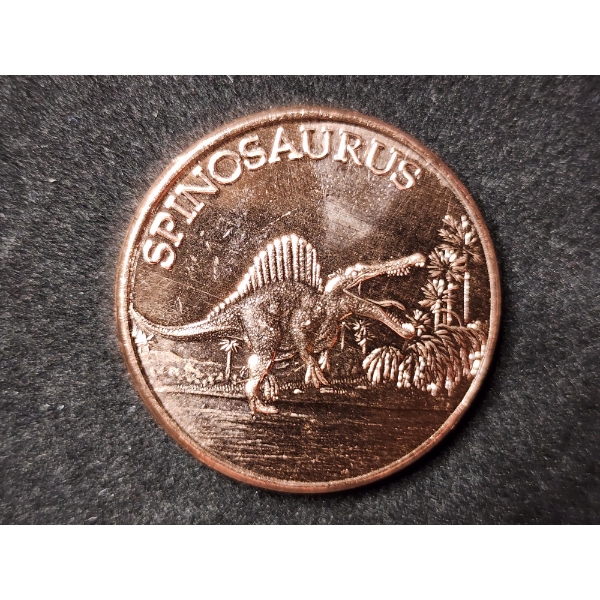 Spinosaurus Dinosaur 1 Oz .999 Fine Copper Round 