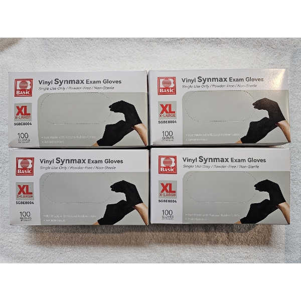 Vinyl Synmax Exam Gloves - 4 Boxes x 100 Gloves = 400 Gloves!!!