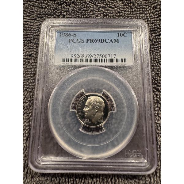 1986-S United States Roosevelt Dime - PCGS PR69 DCAM