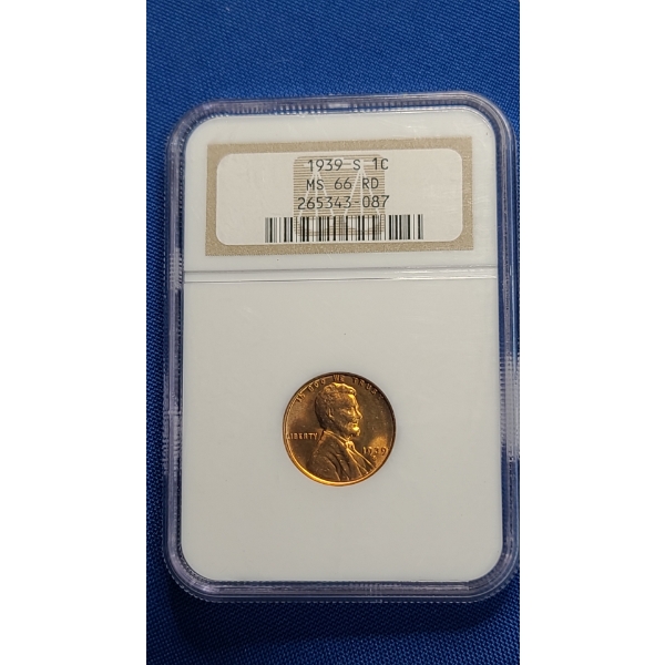 NGC 1939-S MS 66 RD Lincoln Wheat Cent
