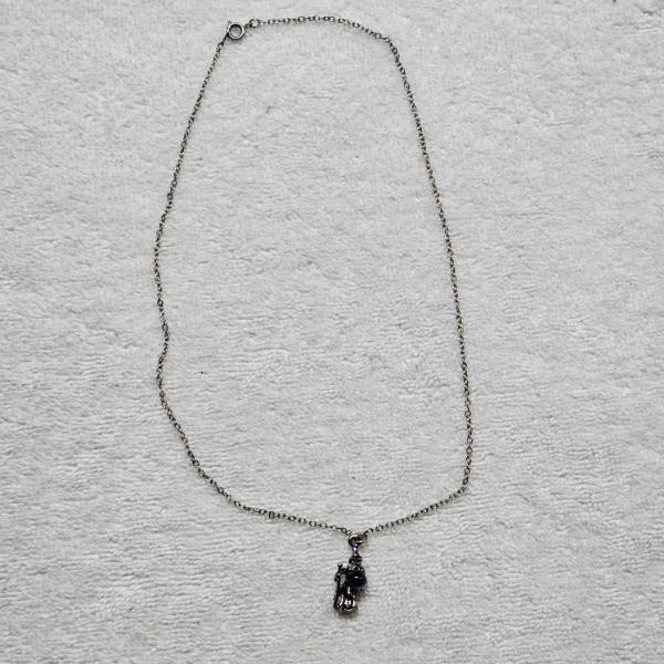 Vintage Pewter Wizard Charm Necklace
