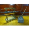 Image 1 : RARE - Antique Fountain Pen Holder - Ornate Brass Plated - See Pics - Includes Items Shown