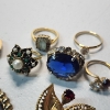 Image 5 : Lot of Assorted Gold-Tone Jewelry Items: Earrings, Rings, Pin - See Photos! 