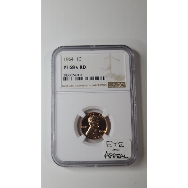 NGC 1964 PF 68 STAR RD Lincoln Memorial Cent 