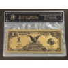 Image 1 : United States Historic 1899 Large Note Pure 24k .999 Gold Foil $1 Black Eagle Replica w COA - Mint.