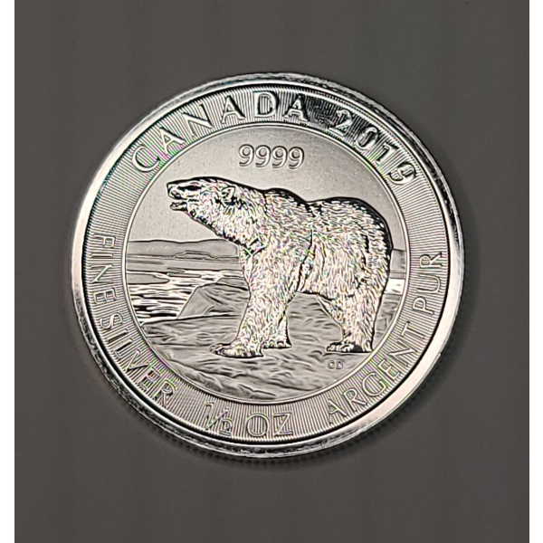 2019 Royal Canadian Mint 1/2 Oz .9999 Fine Silver Polar Bear Coin
