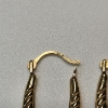 Image 3 : 10K Yellow Gold Textured Hoop Earrings - Total Weight: 0.4g