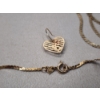 Image 5 : 10K Gold Serpentine Chain 24" Necklace & Heart with Rose Earring TW: 5.7g
