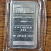 Image 1 : NTR Metals .999 Fine Silver 10 Ounce Bar in Original Plastic ~ 10 TROY OZ SILVER BAR