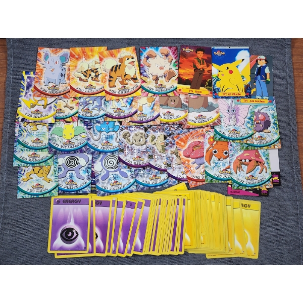Large Collection of Topps Pokemon Trading Cards Including Extra Energy Cards