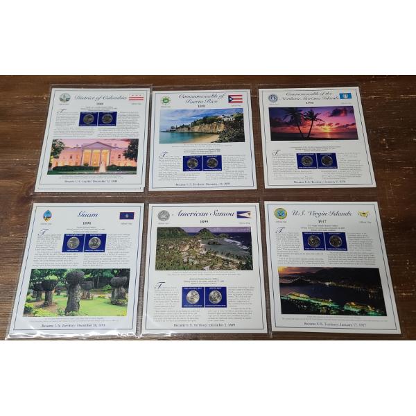 (6) Statehood Quarters Collection Pages D.C & U.S Territories Ft American Samoa & More - FV $3.00