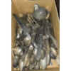 Image 1 : Large Lot of Silver Plate Silverware (3,535.2g TW) and a Pewter Chicken Trinket Box (487.3g TW)