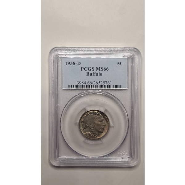 PCGS 1938-D MS66 U.S Buffalo Nickel 