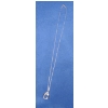Image 3 : 10K White Gold 18" Necklace With 10K White Gold Open Setting Pear Shaped Pendant - Weight: 1.2g