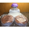 Image 1 : Food Storage Bundle - Cake Carrier, 2 Fruit/Veggie Trays, Microwavable Glass with Vented Lid
