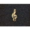 Image 1 : 14K Yellow Gold Treble Clef Music Pendant TW: 0.8g