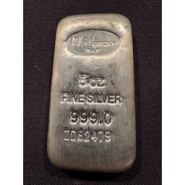 Super Rare 5 Troy Ounce .999 Fine Silver Bar - Incredible Piece