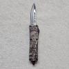 Image 1 : 7" Camouflage Switchblade Pocket Knife With Glass Breaker And Black Nylon Sheath Case
