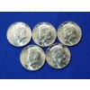 Image 2 : x5 Assorted Years Kennedy Half Dollars 40% Silver FV: $2.50 and Coin Tube