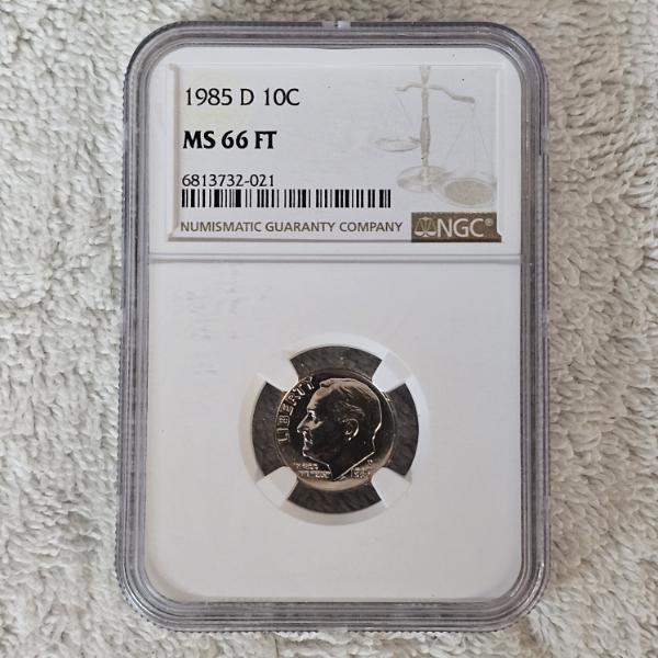 NGC MS 66 FT 1985 D United States Roosevelt 10C Dime Coin
