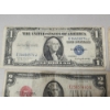 Image 2 : 4 U.S. Notes: (3) $1 Silver Certificates: 1935-H, 1935-D, 1957-A & (1) 1928-G $2 Red Seal 