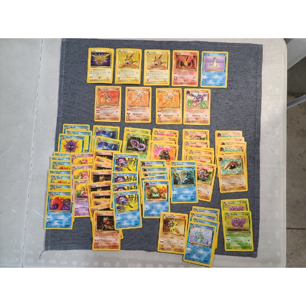 Large Lot of Over 50 Assorted Vintage Fossil Pokemon Trading Cards Including Many Rare