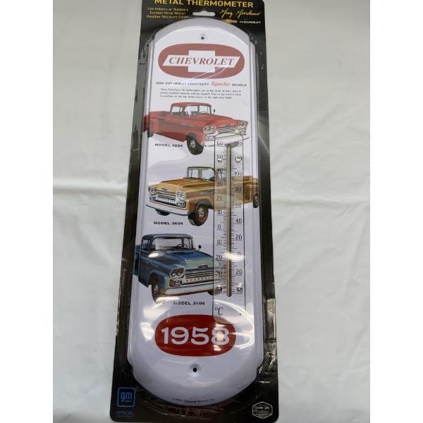Chevrolet 1958 17 1/2 " Metal Thermometer - Brand New In The Package 