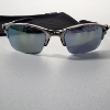 Image 3 : Vintage Oakley Half Wire Style Sunglasses Silver Frame Blue Iridium Lenses 57-18 w/ Microfiber Bag