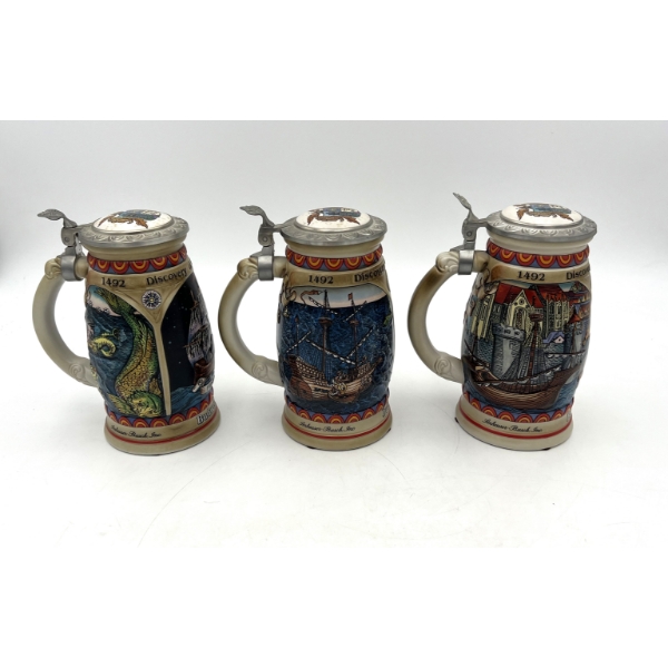 Lot of 3 Anheuser-Busch Steins From The Discover America Series